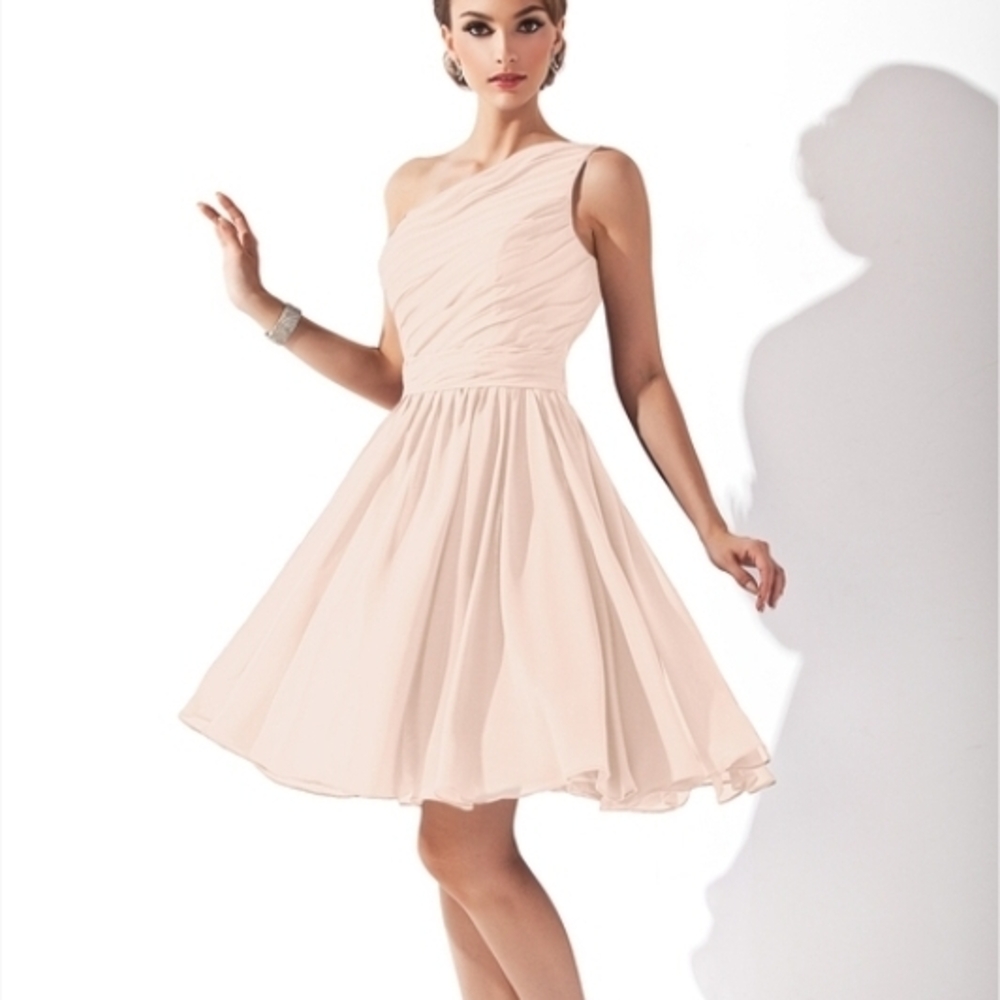 JJs House One-Shoulder Blushing Pink Dress